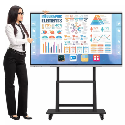 4K 98 İnç Etkileşimli Ekran Dokunmatik Ekran Elektronik Beyaz Tahta